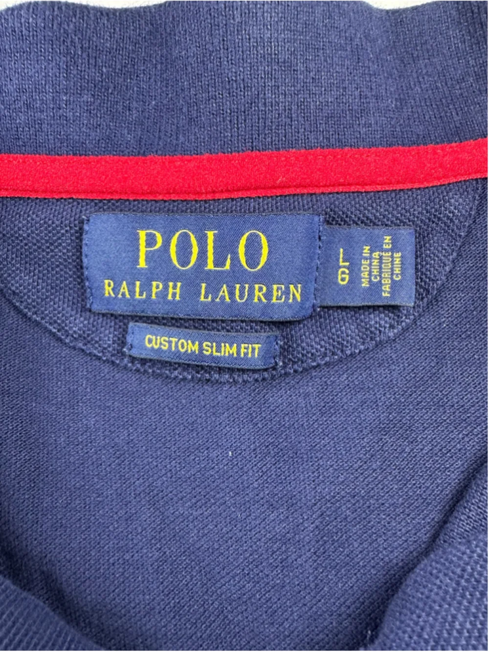 Polo Ralph Lauren Big Pony Custom Slim Fit Polo Shirt Navy Red Men’s Large L